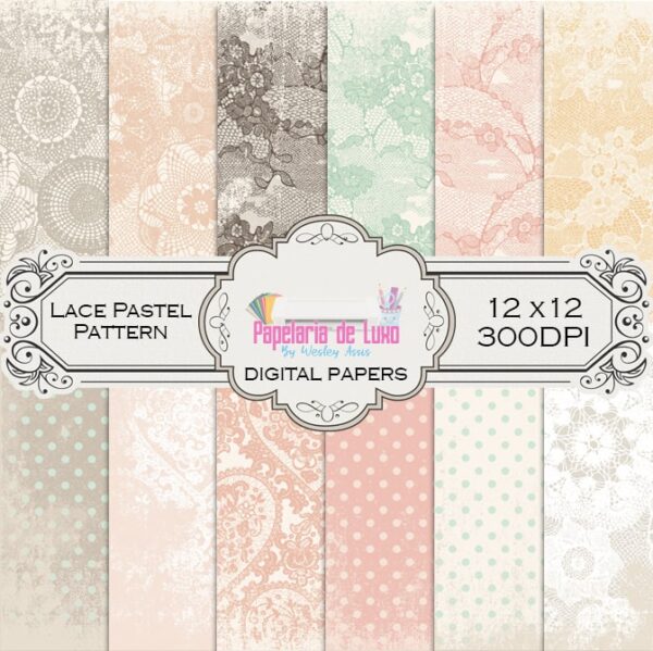 Papel Digital Lace Pastel Pattern