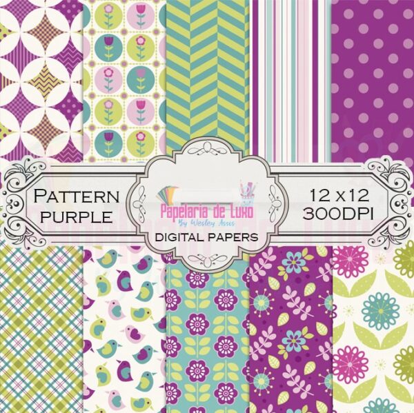 Papel Digital Pattern Purple