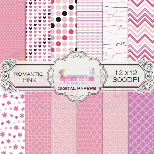 Papel Digital Romantic Pink