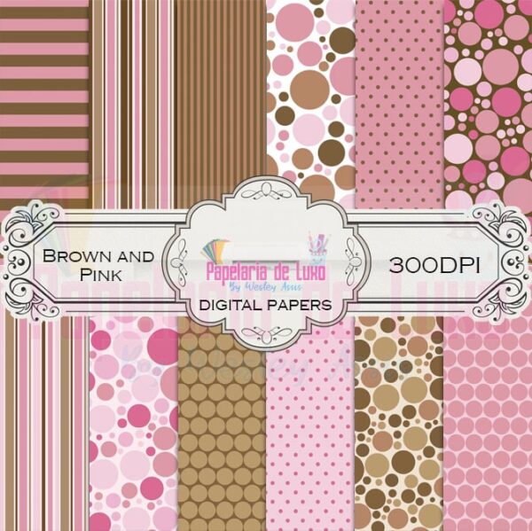 Papel Digital Brown and Pink