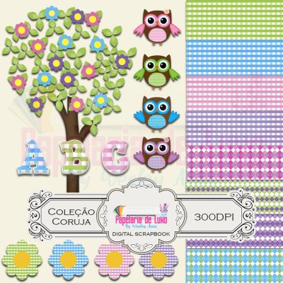 Kit Digital Scrapbook Coruja
